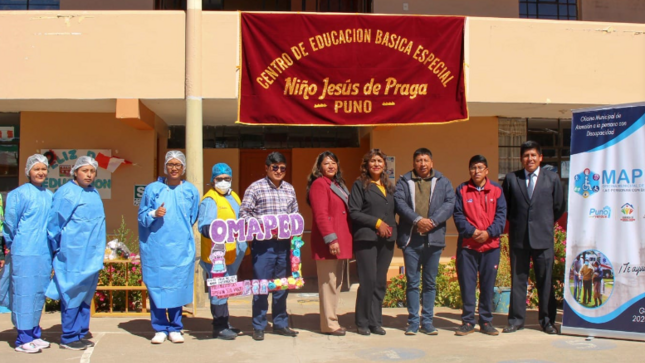 La campaña integral de salud promovida por la Oficina Municipal de Atención a las Personas con Discapacidad (OMAPED) de la Municipalidad Provincial de Puno; continúa descentralizando los servicios ediles en beneficio de las poblaciones vulnerables, esta vez se intervino el Centro de Educación Básica Especial “Niño Jesús de Praga”.