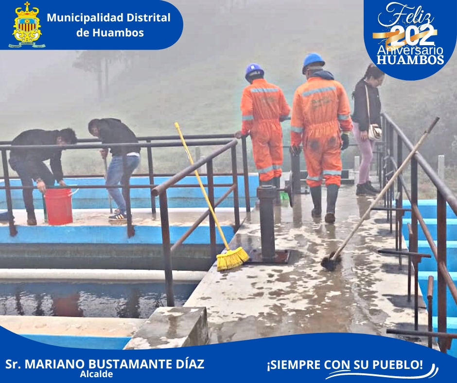 Foto 1 de limpieza y desinfección en planta de tratamiento de agua potable