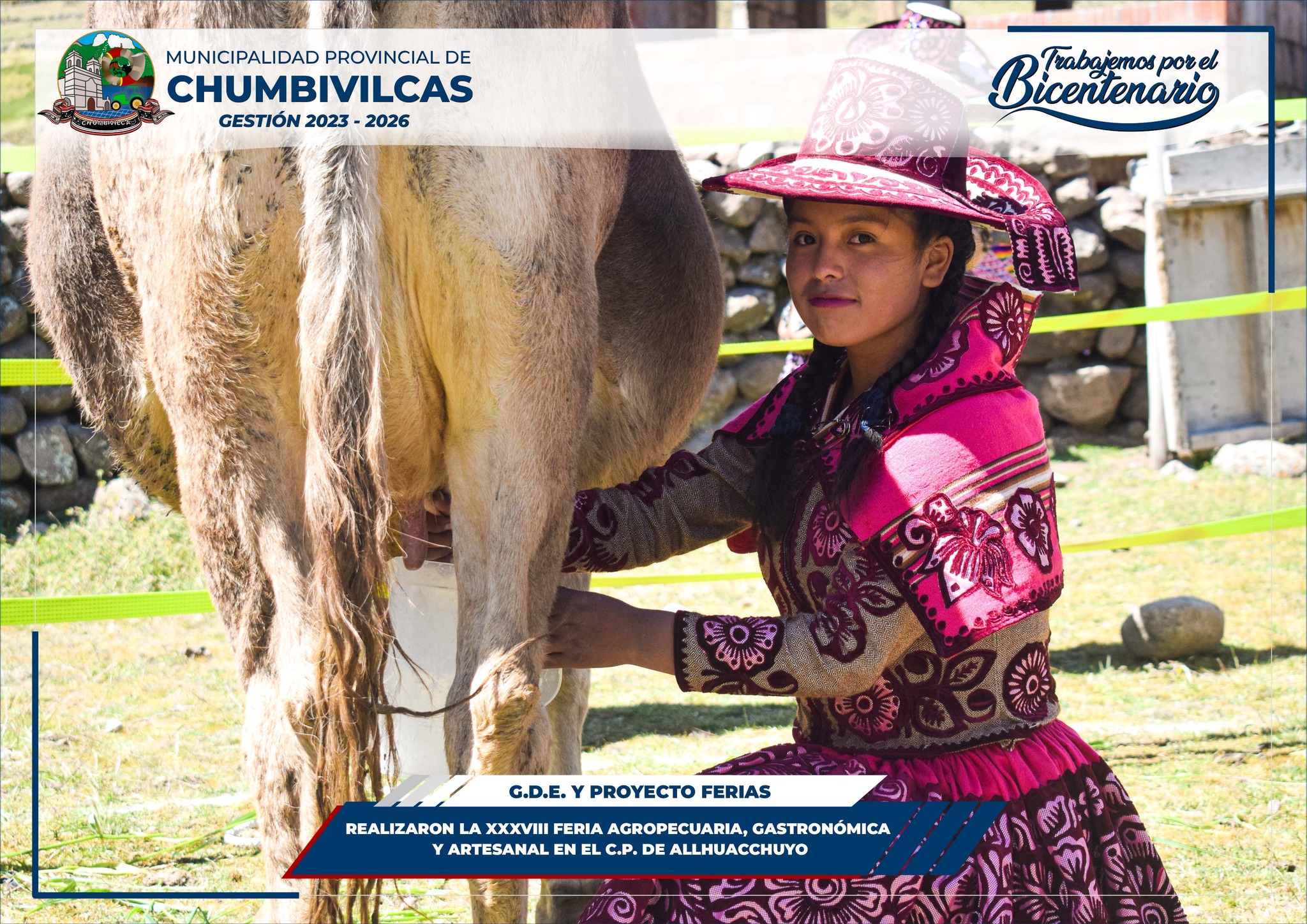 Se realiza la XXXVIII Feria agropecuaria, gastronómica y artesanal en el Centro Poblado Allhuacchuyo