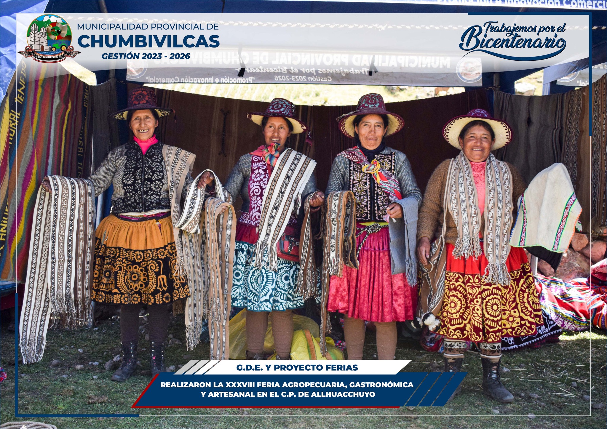 Se realiza la XXXVIII Feria agropecuaria, gastronómica y artesanal en el Centro Poblado Allhuacchuyo