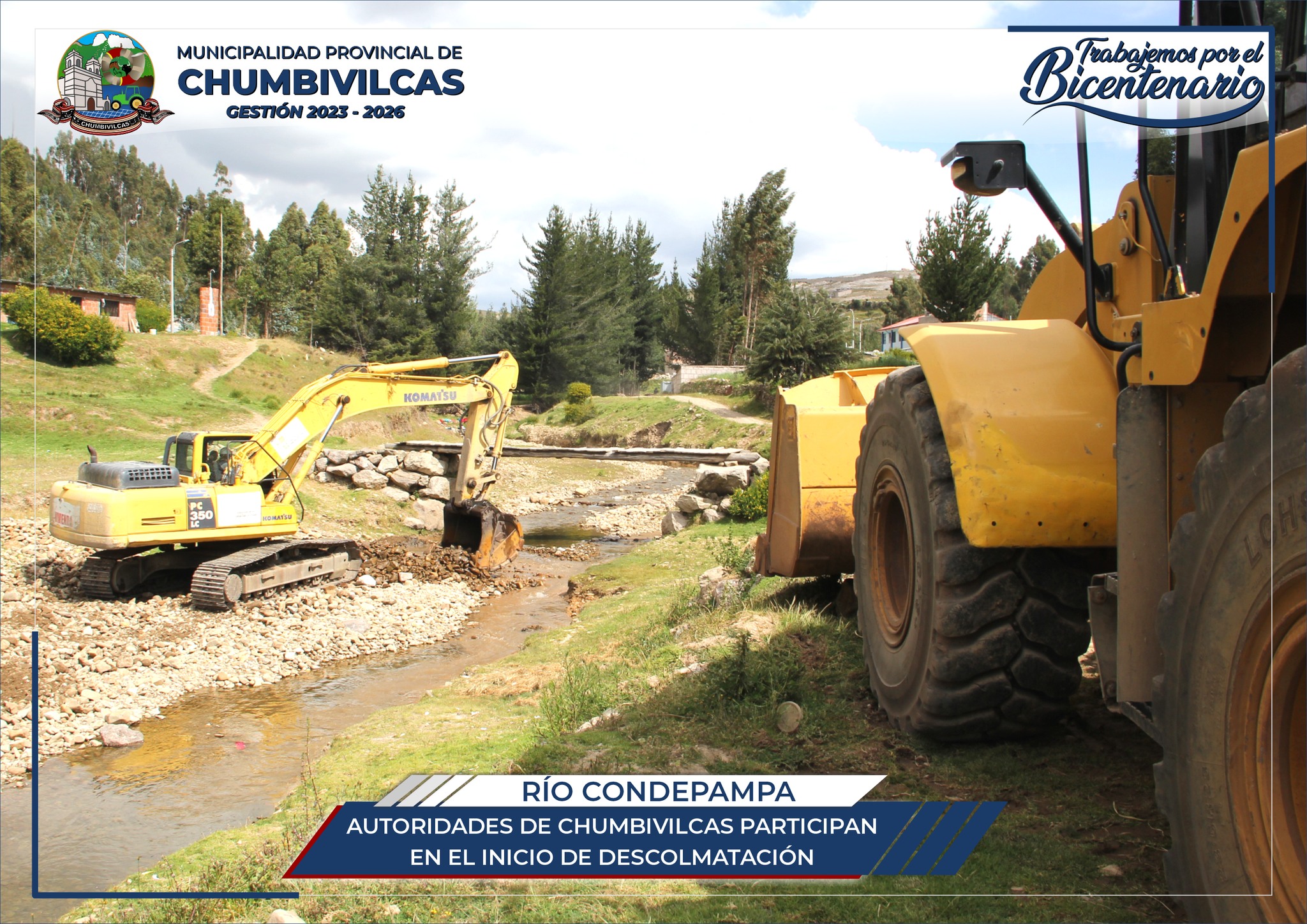 Inicia trabajo de limpieza y descolmatación del cauce del río Condepampa en Santo Tomás - Chumbivilcas