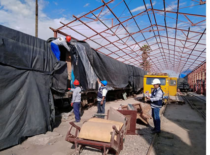 Restauración de locomotoras en Museo Ferroviario de Tacna