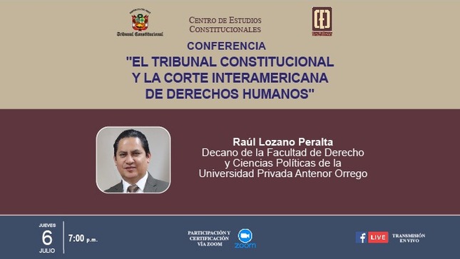 Conferencia "El Tribunal Constitucional y la Corte Interamericana de Derechos Humanos" organiza el CEC del TC el 6 de julio.