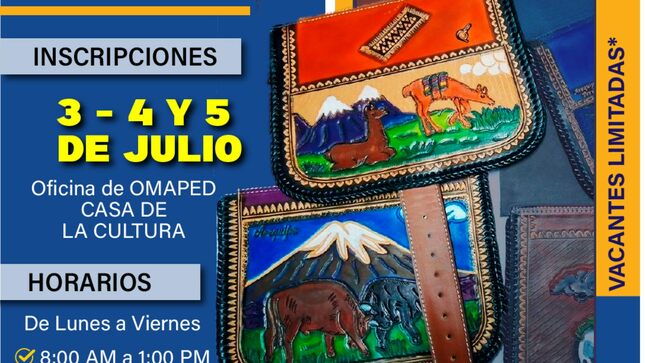 MUNICIPALIDAD DE HUAURA INICIA INSCRIPCIÓN A TALLER "MANUALIDADES EN CUERO" DIRIGIDOS A PERSONAS CON DISCAPACIDAD
