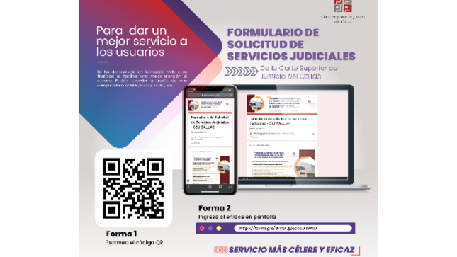 Usuarios de la Corte Superior del Callao presentarán formulario web para solicitar depósitos judiciales y otros servicios