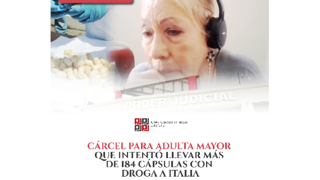 Callao: 5 años de carcel para adulta mayor que intentó enviar droga a Europa
