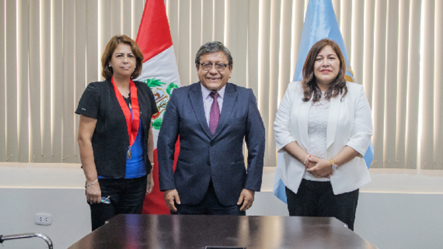 Presidenta de la Corte del Callao, Teresa Soto Gordon, Gobernador Regional, Ciro Castillo Rojo y presidenta de la UETI Penal del Poder Judicial, Jessica Medina Jiménez, definieron suscribir un convenio marco para implementación de unidad de flagrancia delictiva