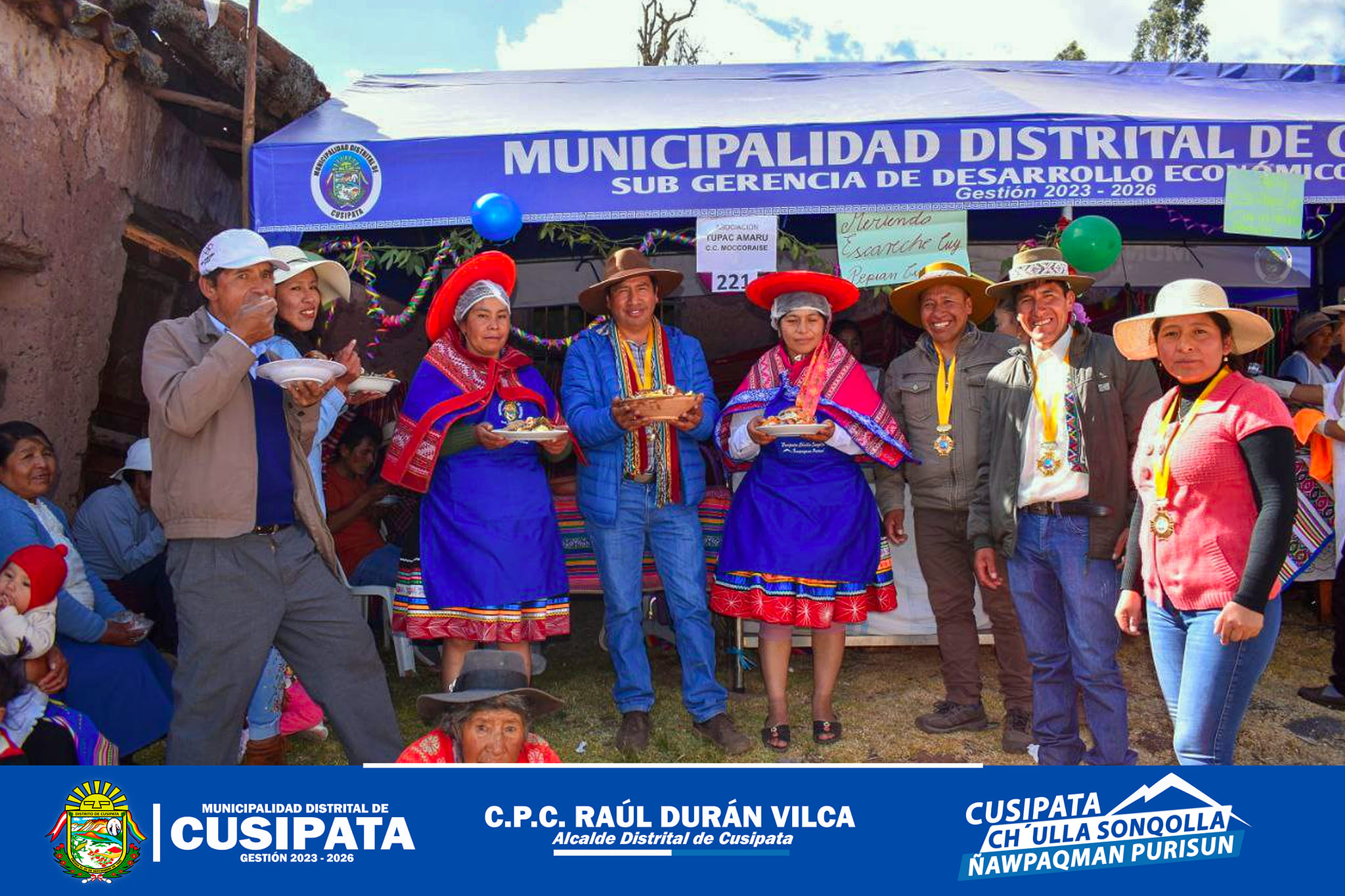 La feria se realizó el viernes 30 de junio del 2023.
"𝑪𝒖𝒔𝒊𝒑𝒂𝒕𝒂, 𝑪𝒉❜𝒖𝒍𝒍𝒂 𝑺𝒐𝒏𝒒𝒐𝒍𝒍𝒂 𝑵̃𝒂𝒘𝒑𝒂𝒒𝒎𝒂𝒏 𝑷𝒖𝒓𝒊𝒔𝒖𝒏"
#MunicipalidadDistritalDeCusipata
#Gestión2023_2026
#RRPP_CUSIPATA
#https://web.facebook.com/RaulDuranCusipata/posts/pfbid031GTzeWUcR9H3b8Ae6vvE8Ca81hnBmyx8DDp8KTdCy83diXhhVsJXD2U7GZFRTyonl