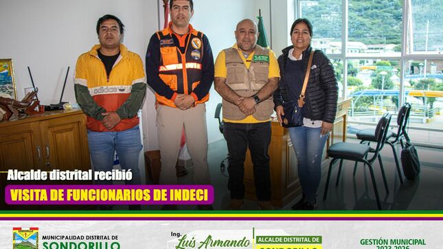 Alcalde recibió visita de Funcionarios de INDECI