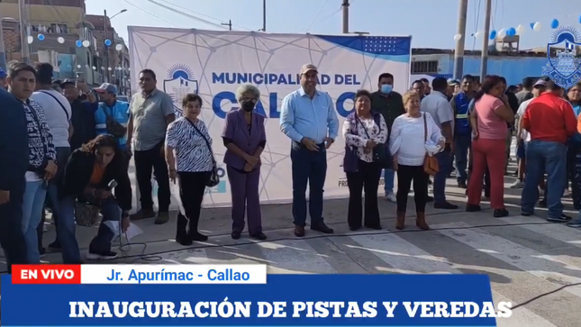 INAUGURACIÓN DE PISTAS Y VEREDAS EN JR. APURÍMAC
