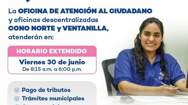 Este viernes 30 de junio, nuestros puntos de atención al ciudadano atenderán en horario extendido