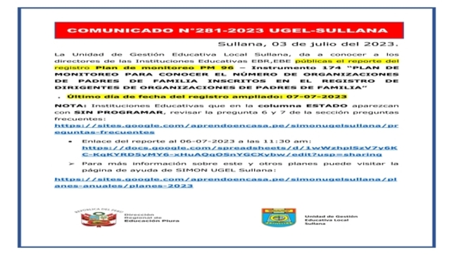 Comunicado N°281-2023