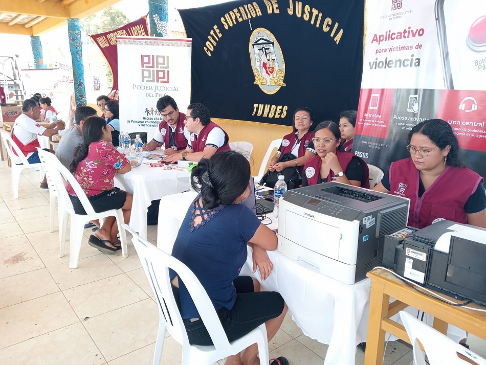 Poder Judicial de Tumbes realiza feria informativa en Cancas 