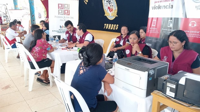 Poder Judicial de Tumbes realiza feria informativa en Cancas 