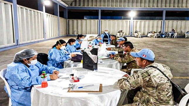 Cascos Azules recibiendo la atención de salud