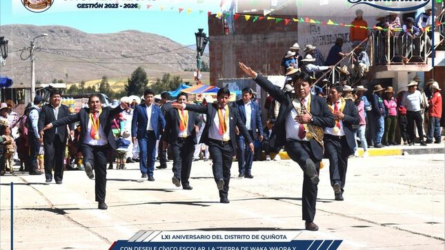 Municipalidad de Chumbivilcas saluda al distrito de Quiñota por el LXI Aniversario de Creación Política 