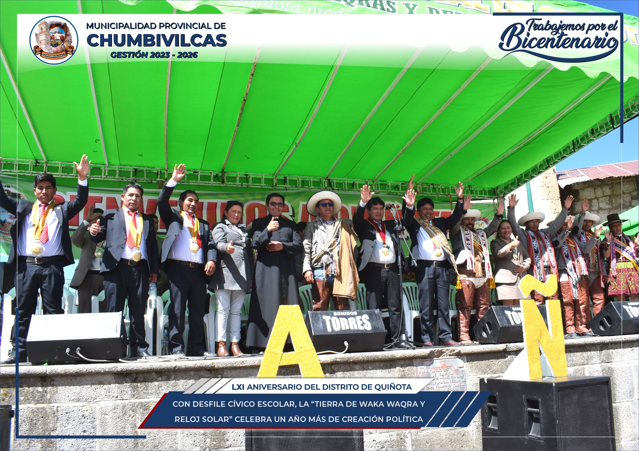 Municipalidad de Chumbivilcas saluda al distrito de Quiñota por el LXI Aniversario de Creación Política 