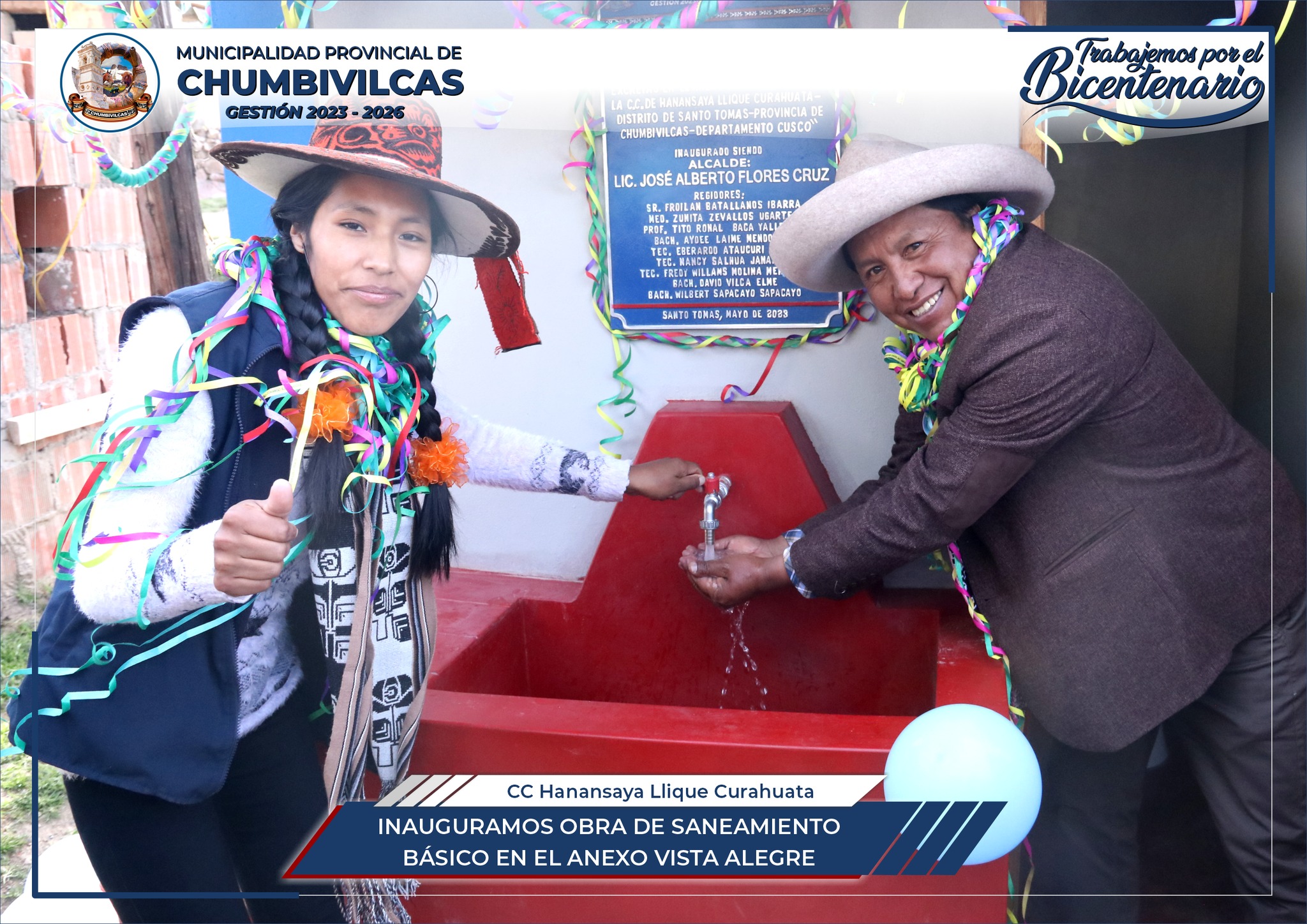 Municipalidad de Chumbivilcas inaugura obra de saneamiento básico en el anexo Vista Alegre - Santo Tomás 