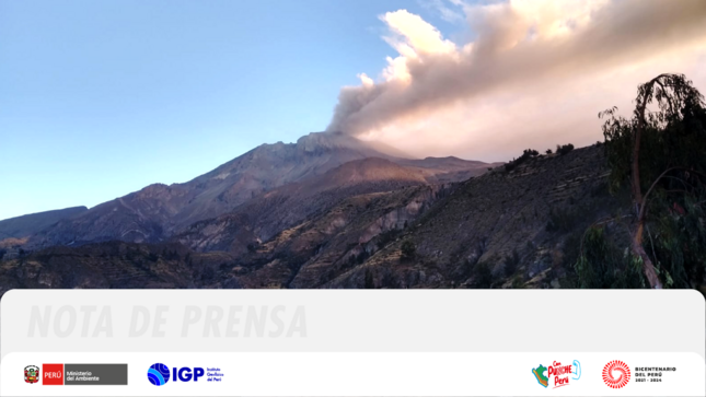 IGP registra el inicio de la etapa explosiva en el volcán Ubinas