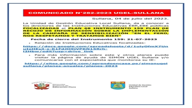Comunicado N°282-2023