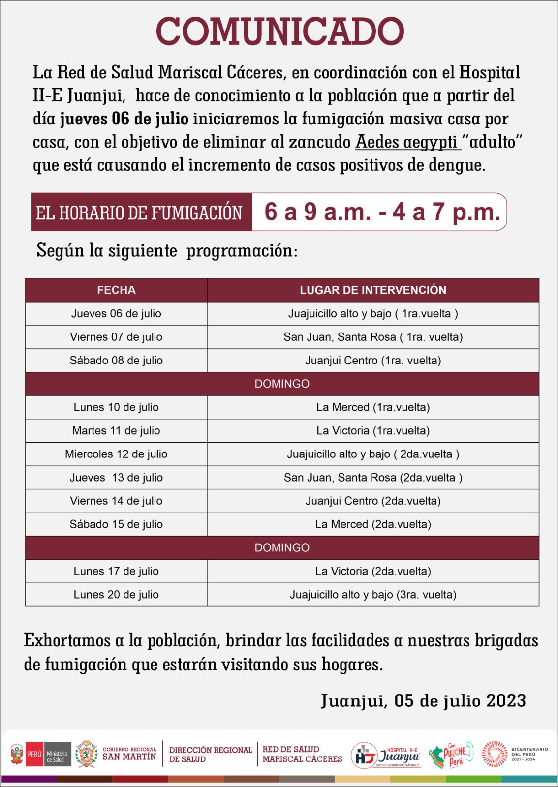 Informacion para la poblacion mariscalence