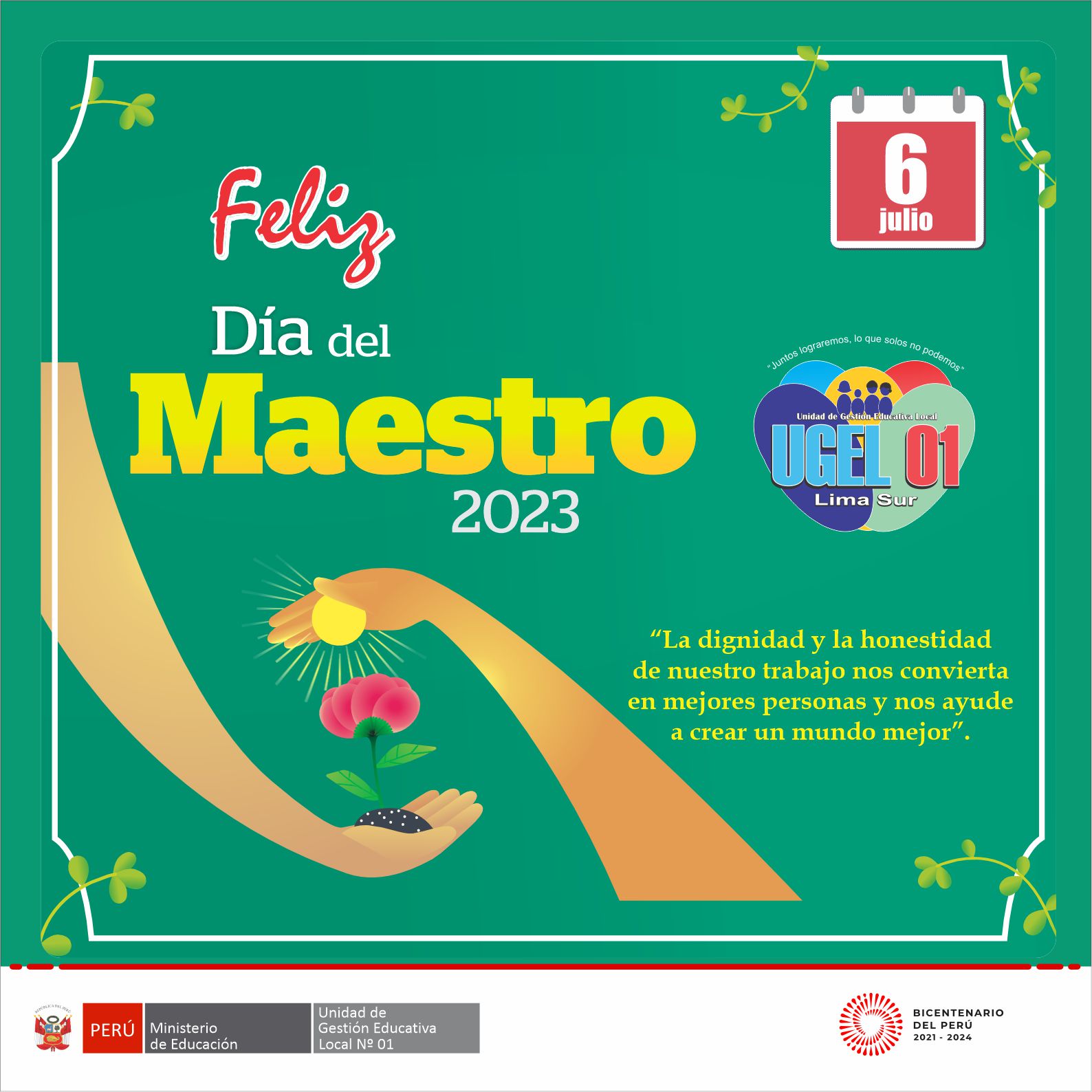 Feliz día del Maestro 6 julio