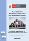 Vista preliminar de documento Plan Operativo Institucional (POI) Anual 2023 Modificado Versión 1 del MIMP