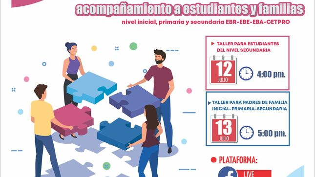 Taller virtual de acompañamiento a padres de familia y estudiantes de secundaria de EBR-EBE-EBA-CETPRO 