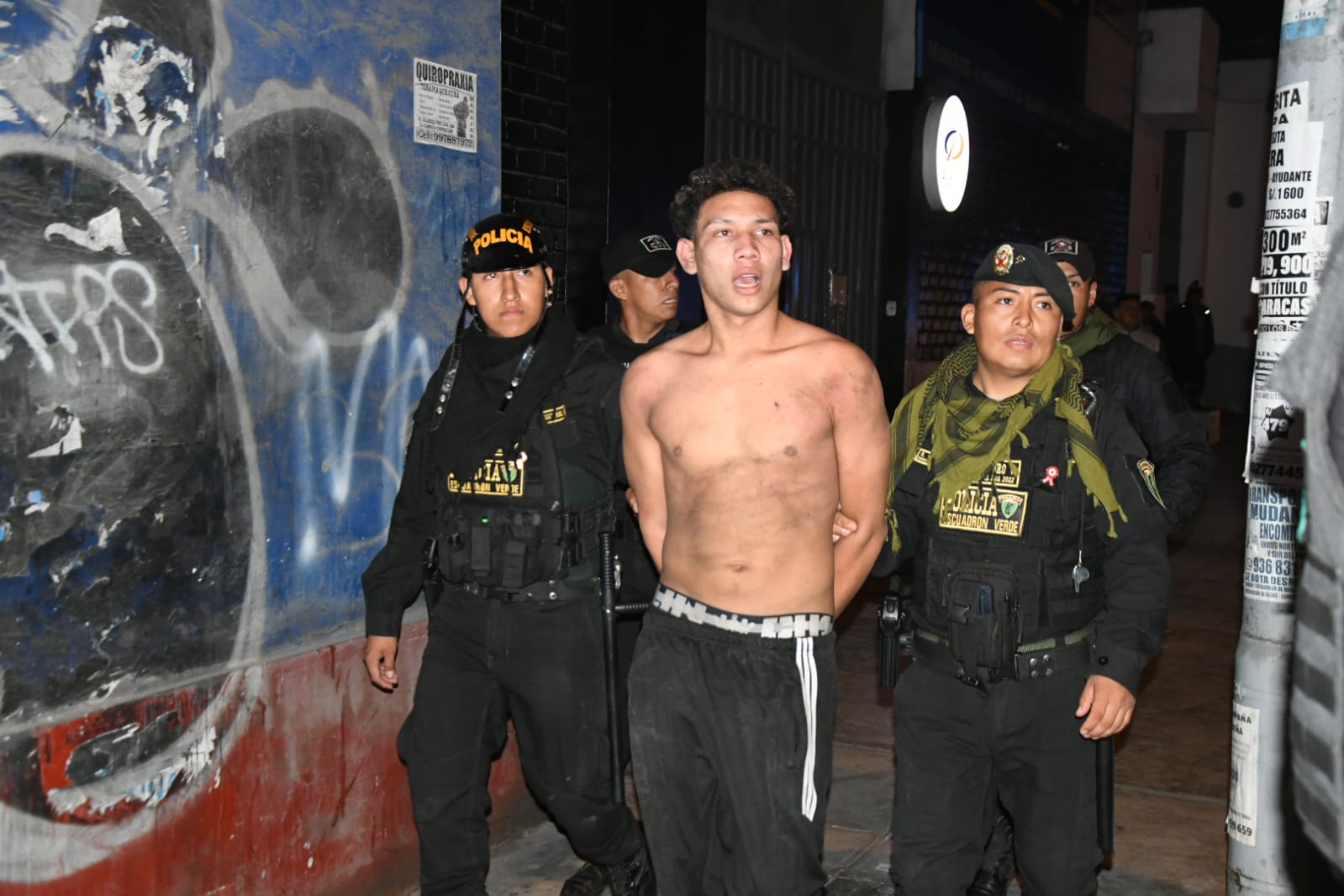 Se intervino a un ciudadano extranjero y dos peruanos (uno menor de edad)