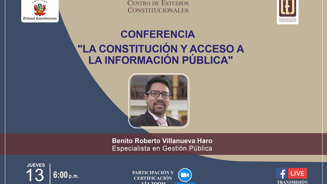 CEC del TC organiza la conferencia "la Constitución y acceso a la información pública" el 13 de julio