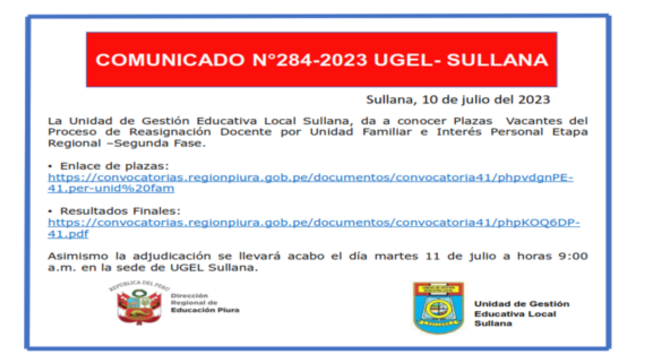 Comunicado N°284-2023