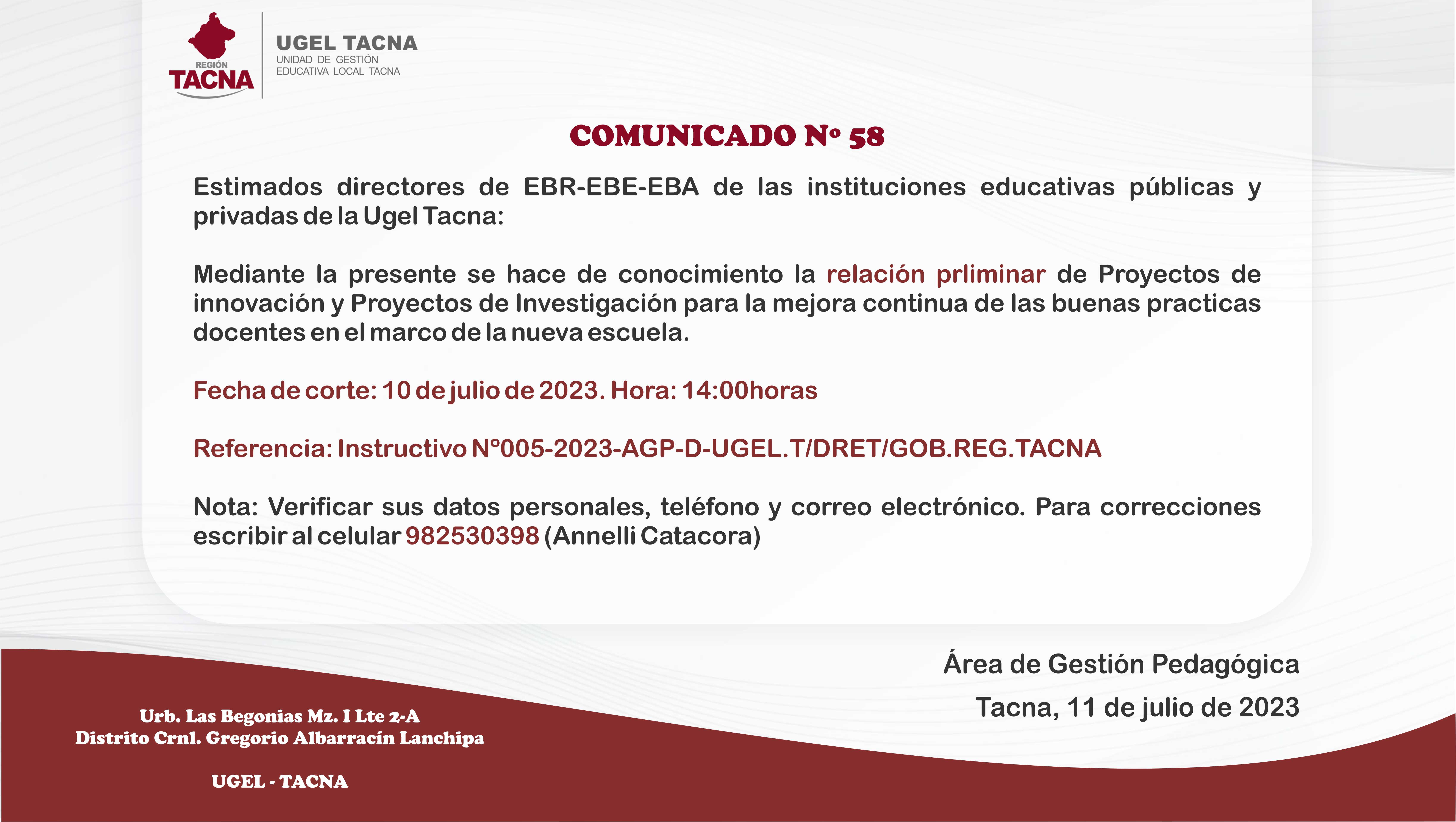 Archivo JPG de comunicado