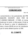 Vista preliminar de documento COMUNICADO AJUDICACION DE REASIGNACION  DOCENTE - II FASE