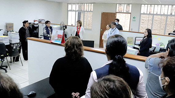 Presidenta de la Corte Superior de Justicia del Callao, Teresa Soto Gordon, felicitó a jueces y trabajadores del Módulo de Familia por la exitosa jornada maratónica de descarga procesal