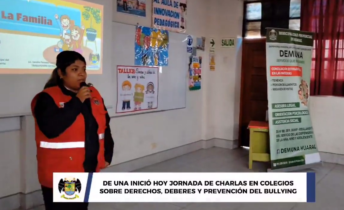 DEMUNA inició hoy jornada de charlas en colegios sobre derechos, deberes y prevención del bullying
