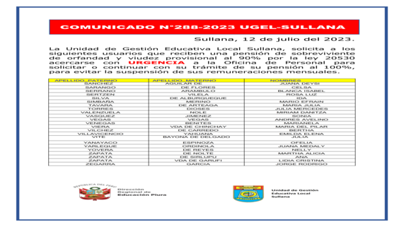 Comunicado N°288-2023