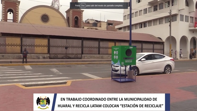 Municipalidad provincial instaló "Estación de reciclaje" en nuestra plaza de armas con el apoyo de Recicla Latam