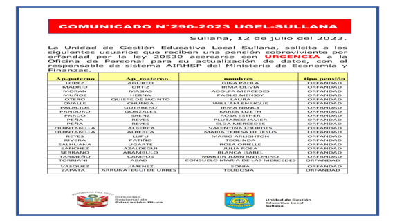 Comunicado N°290-2023