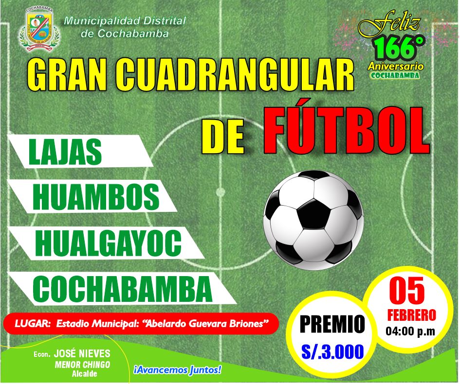 Afiche descriptivo del campeonato de Cuadrangular de Fútbol