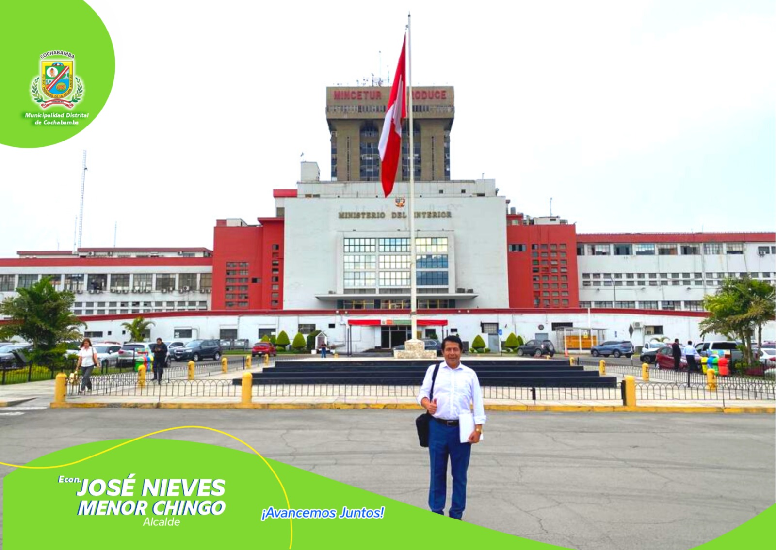 Archivo fotográfico de la visita del alcalde de Cochabamba a las instalaciones del Ministerio del Interior.