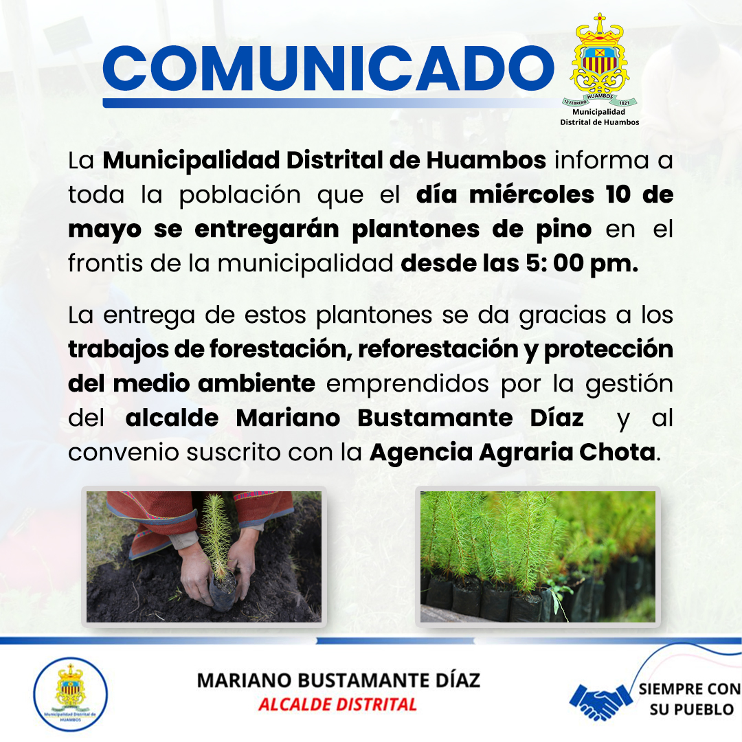 Comunicado entrega de plantones