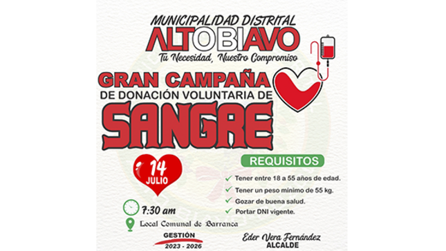 ¡Gran Campaña de Donación Voluntaria de Sangre!