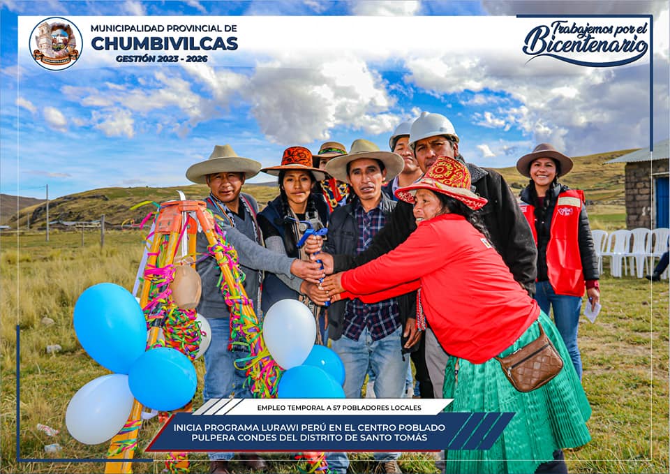 Inicia programa Lurawi Perú en el Centro Poblado Pulpera Condes del distrito de Santo Tomás - Chumbivilcas