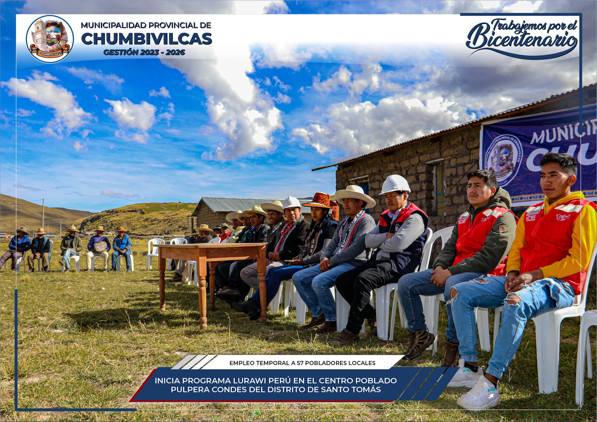 Inicia programa Lurawi Perú en el Centro Poblado Pulpera Condes del distrito de Santo Tomás - Chumbivilcas