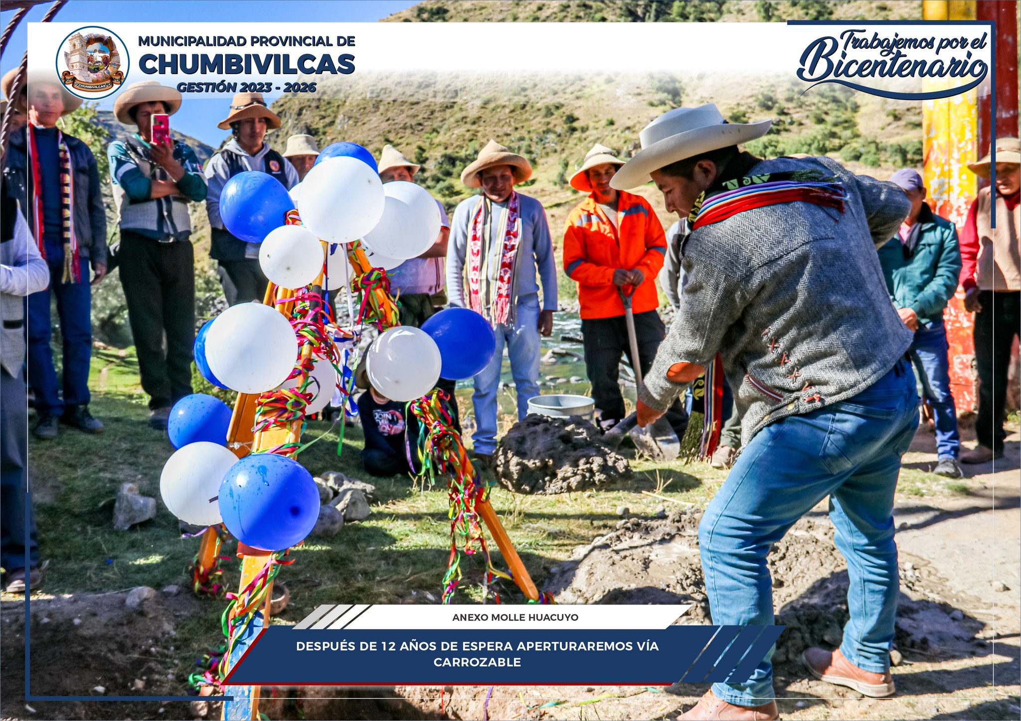 Municipalidad de Chumbivilcas apertura vía carrozable para el anexo Molle Huacuyo