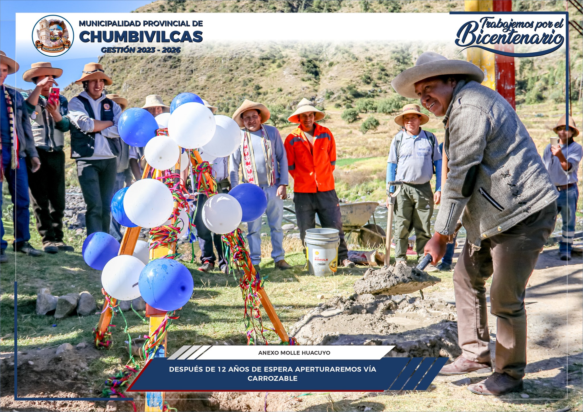 Municipalidad de Chumbivilcas apertura vía carrozable para el anexo Molle Huacuyo