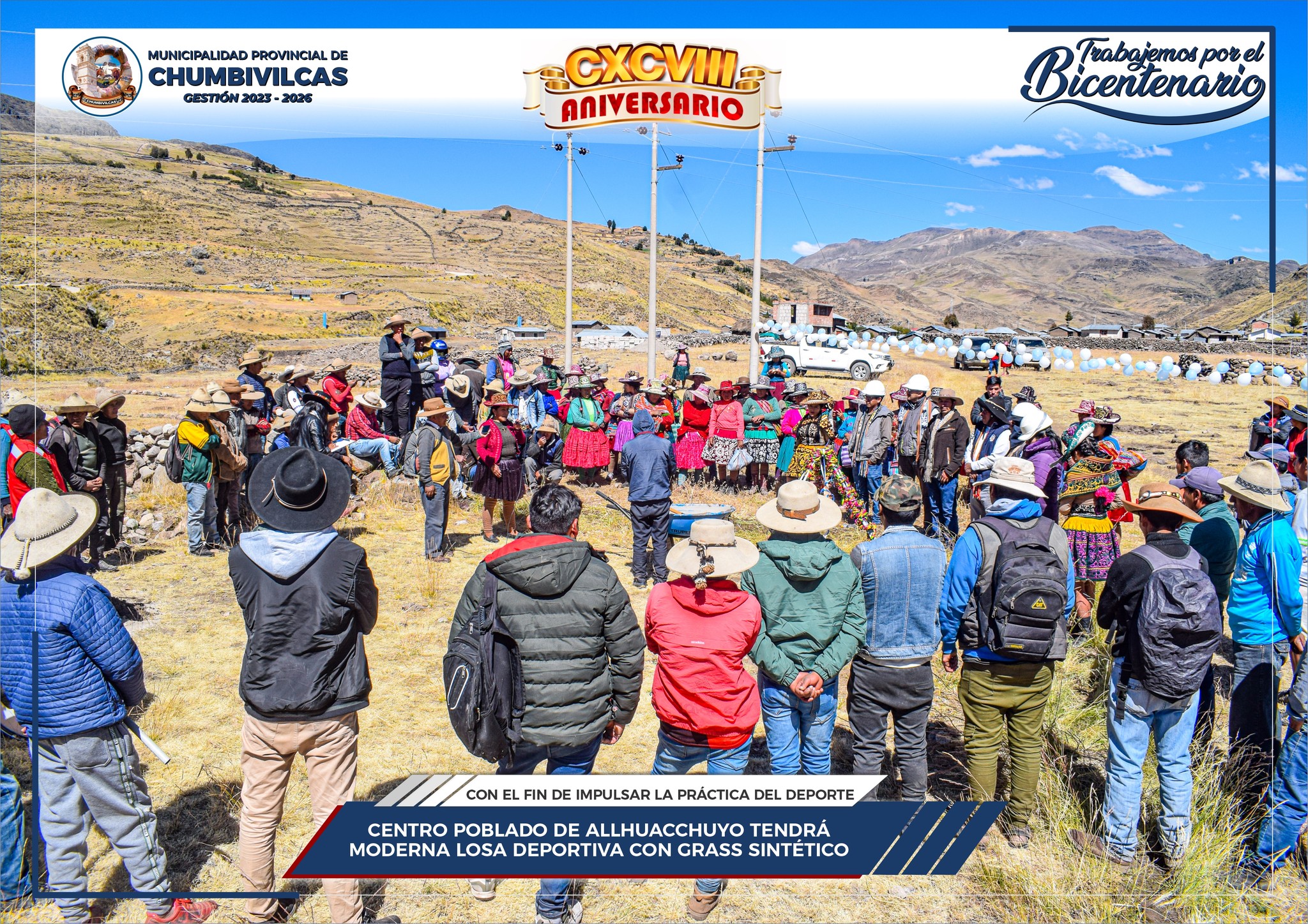 Centro Poblado de Allhuacchuyo de Santo Tomás - Chumbivilcas tendrá moderna losa deportiva con grass sintético 