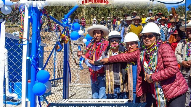 Municipalidad de Chumbivilcas inaugura reservorio en el anexo Q'enqo del distrito de Santo Tomás 