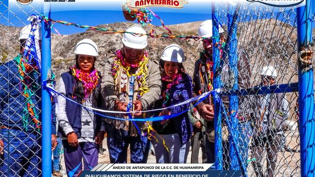 Municipalidad de Chumbivilcas inaugura sistema de riego en el anexo Antapunco 