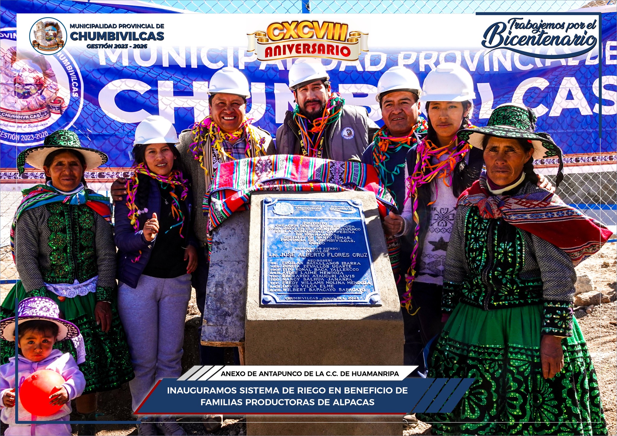 Municipalidad de Chumbivilcas inaugura sistema de riego en el anexo Antapunco